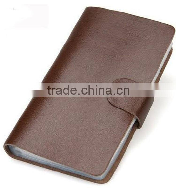 Business fashion waterproof stud closure card leather book OEM order welcome