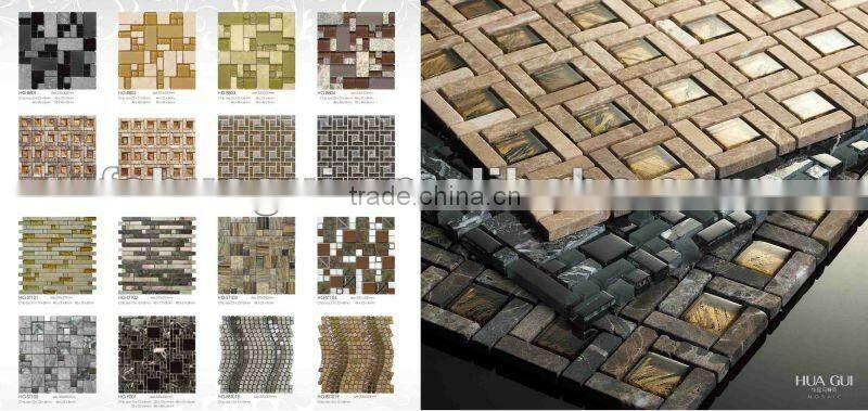 15x15 8mm thickness while marble mosaic HG-ST8014