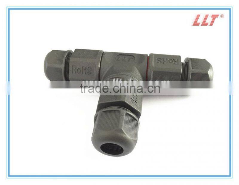 3 out IP67 wire distribution connector screw terminal Tee Connector