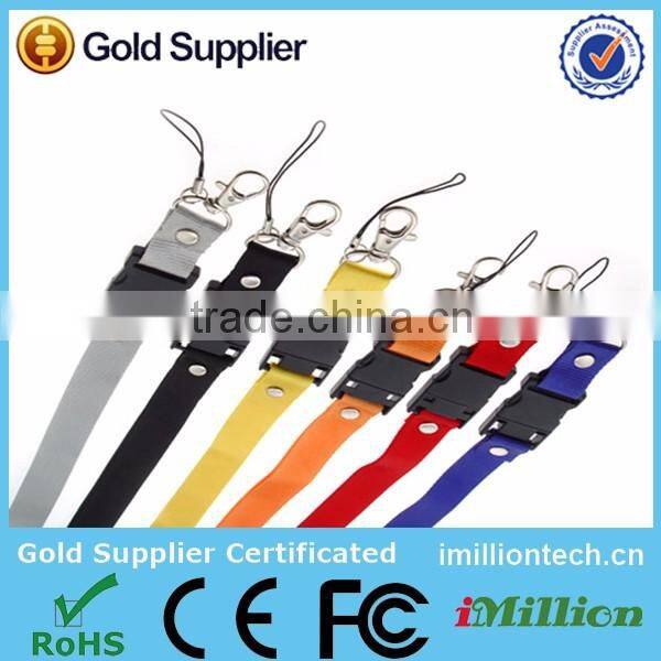Promotional custom printing USB drive flash lanyard with plastic clip