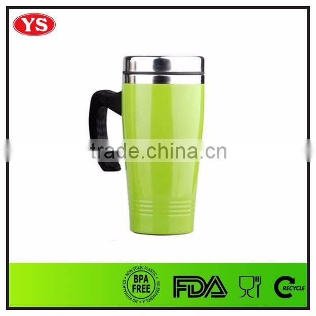 16oz double wall stainless steel colored tumbler with handle
