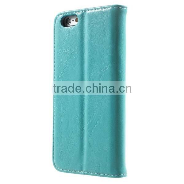 2015 Factory Price for iPhone 6 Leather case , Wallet Style Flip PU Leather Case for Apple iPhone 6