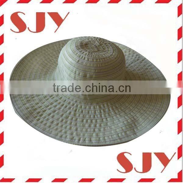 Large wide brim woven paper flowers sombrero straw hat