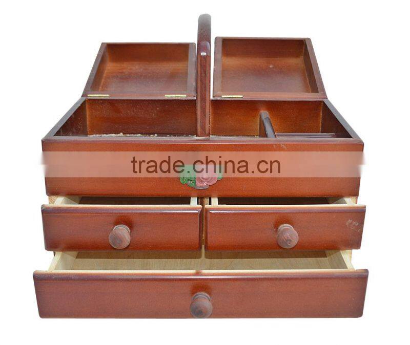 wholesale FSC&SA8000&BSCI folding wooden sewing storage gift box for birthday