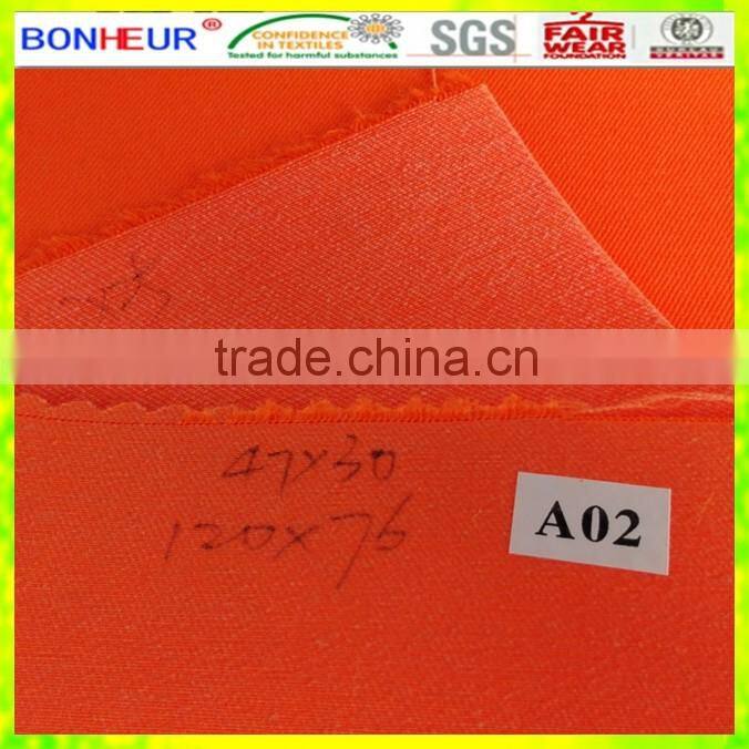 hi viz orange poly/cotton fabric waterproof breathable for overalls(TPC723)