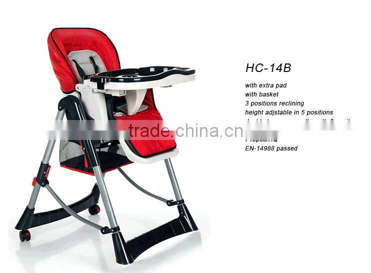 EN14988 CE approved baby high chair metal chair