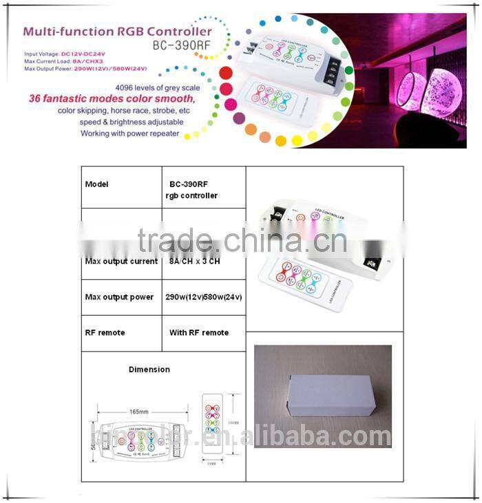 Bincolor touch panel and RF remote control rgb led strip 12v controller