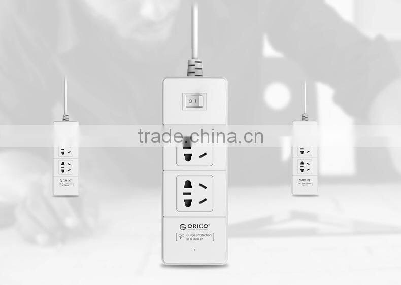 2015 OEM ABS material 2 way US type power strip with 4 USB ports