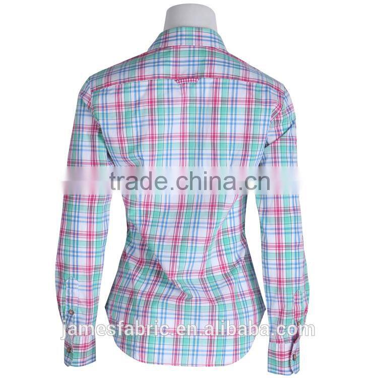 James 50s big check colorful regular soft woven fabric for children's shiring