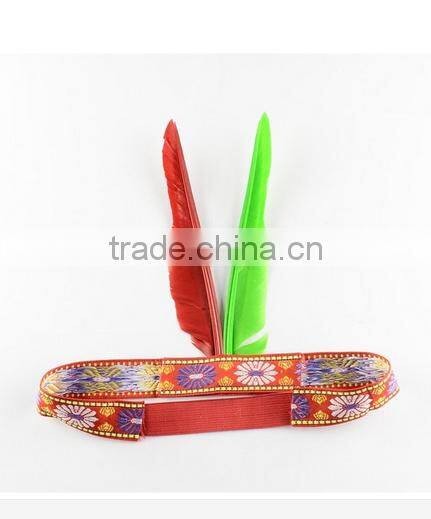 Weman's Indian Feather Headband with 2 Feathers