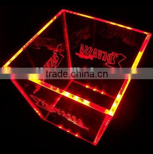 custmized led illuminated ice bucket, ice bucket with led light