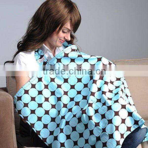 woven mulit color printing with inside pocket buckle adjustable neck strap Breastfeeding apron