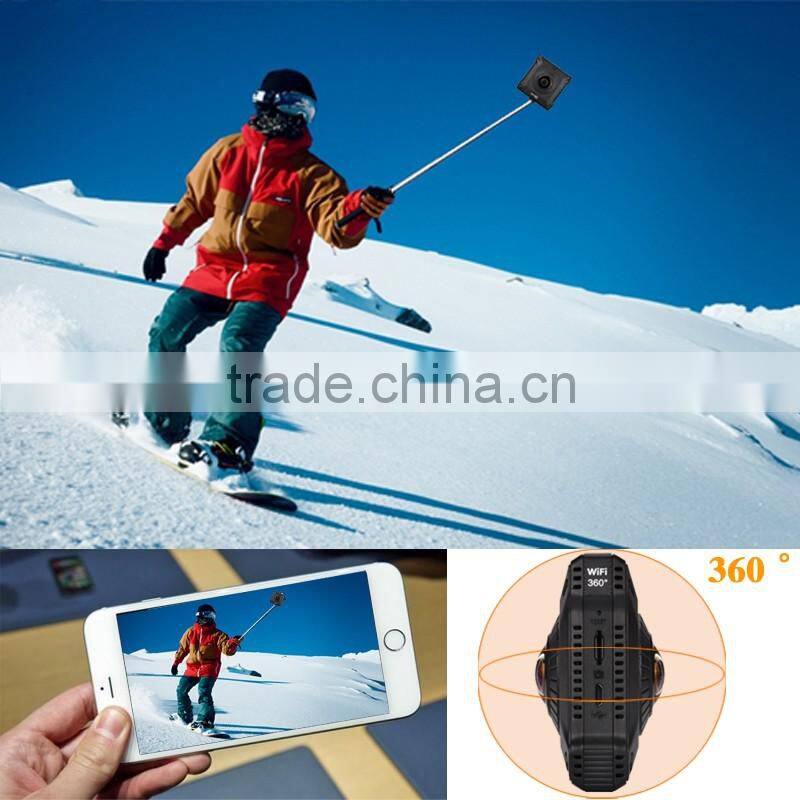 Dual lens fisheyes 360 degree 720 degree panoramic sport camera 1080p Wifi panoramic Camera
