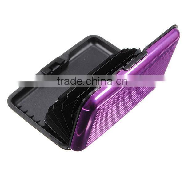Wholesale 9 Colors NEW Deluxe Aluma Wallet Credit Card Holder Anti RFID Scanning Aluminum Case Box