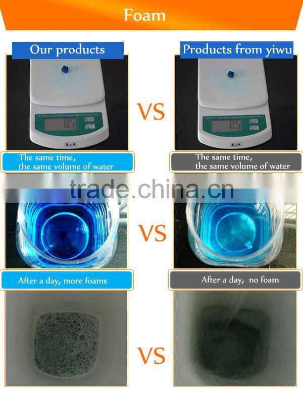 Blue bubble toilet bowl cleaner detergent chemicals