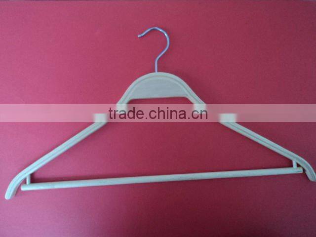 high quality rubber coated coat bamboo hanger for coats