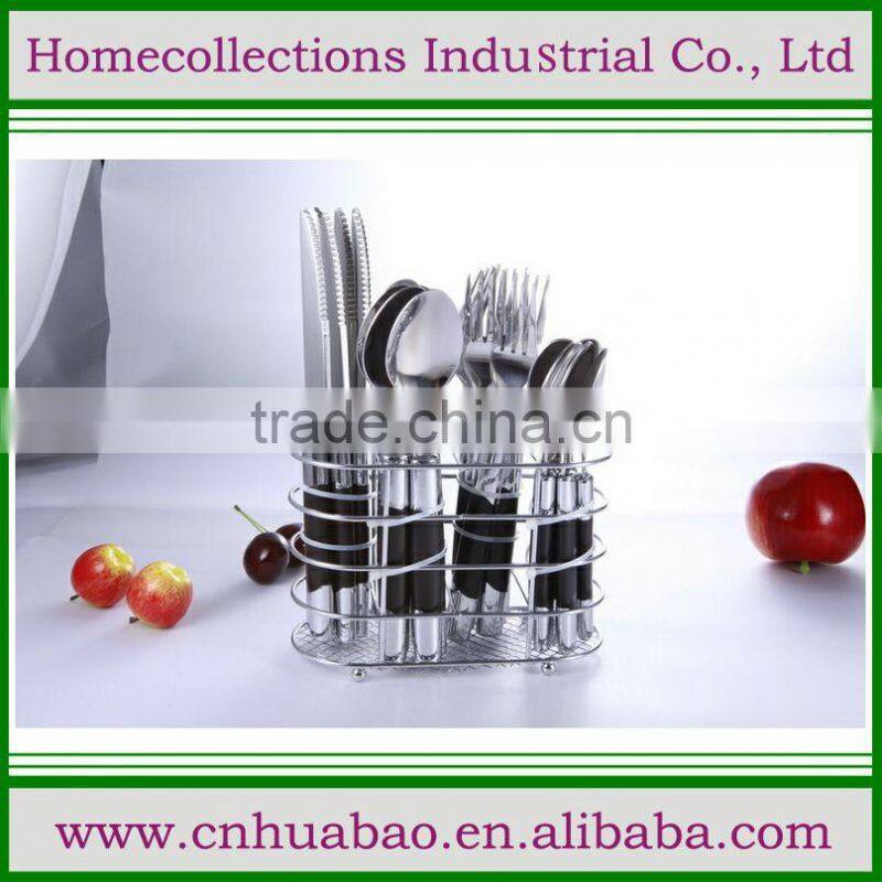 standing cutlery spoon fork knife set with plastic handle with unique design