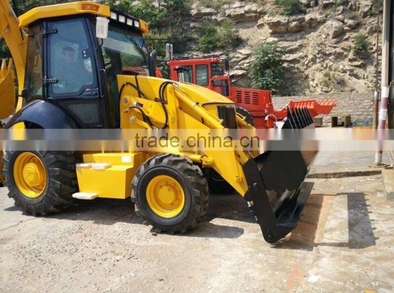 4WD Multi purpose hydraulic front 4 in 1 bucket backhoe loader