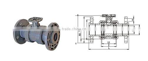U-PVC Actuation Adaptor True Union Ball Valves For Acid (Both Side Flanged Ball Valve)
