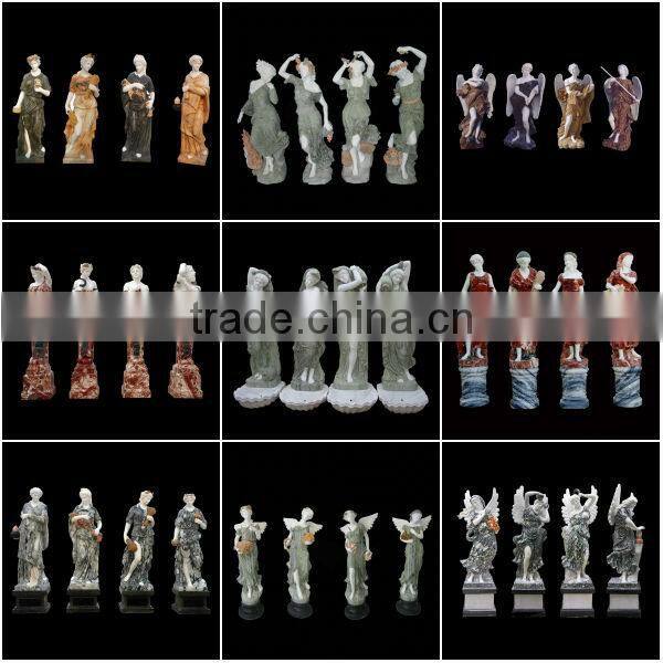 Colorful Marble Garden Four Season Woman Statues