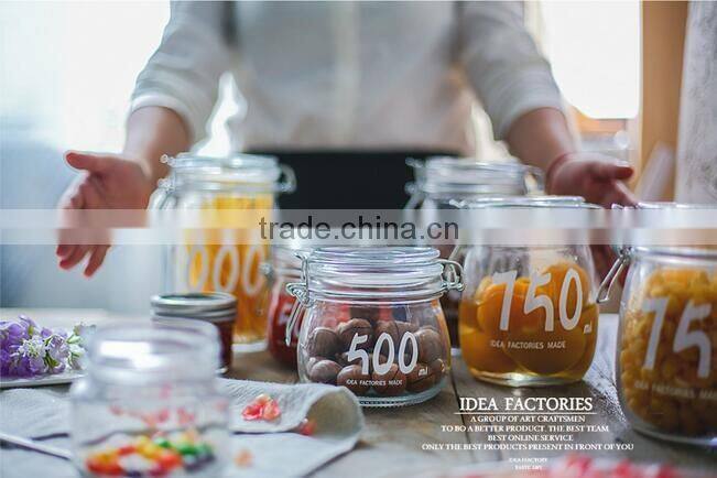 300ml--1500ml Clear glass jar for food clear glass jar for storage clear glass jar