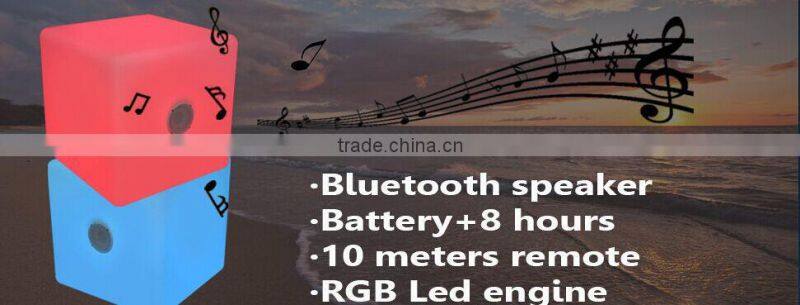 Portable creative IP65 Rechargeable music stage sound concert party bar club garden home LED plastic cube chair speaker