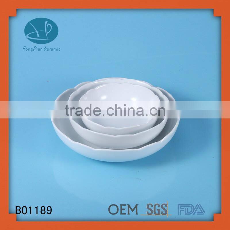 gold edge ceramic soup bowl set