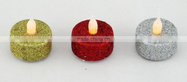 X-mas Battery Operated Led Candle Tea Light Golden Red Silver