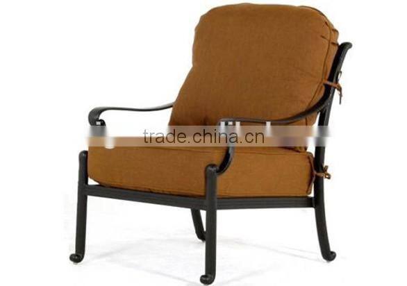 Sigma outdoor garden patio furniture cast aluminum sofa chair with cushions