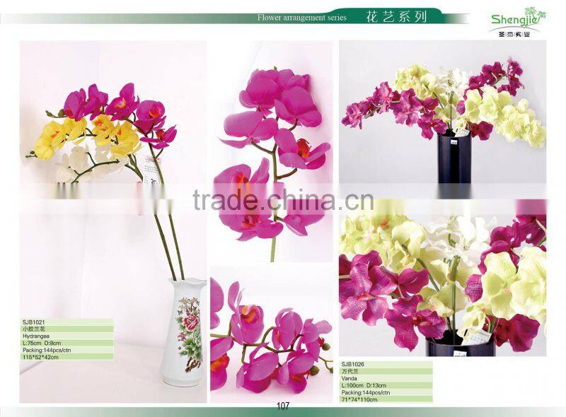 Sleek realistic artificial flower orchid in vase