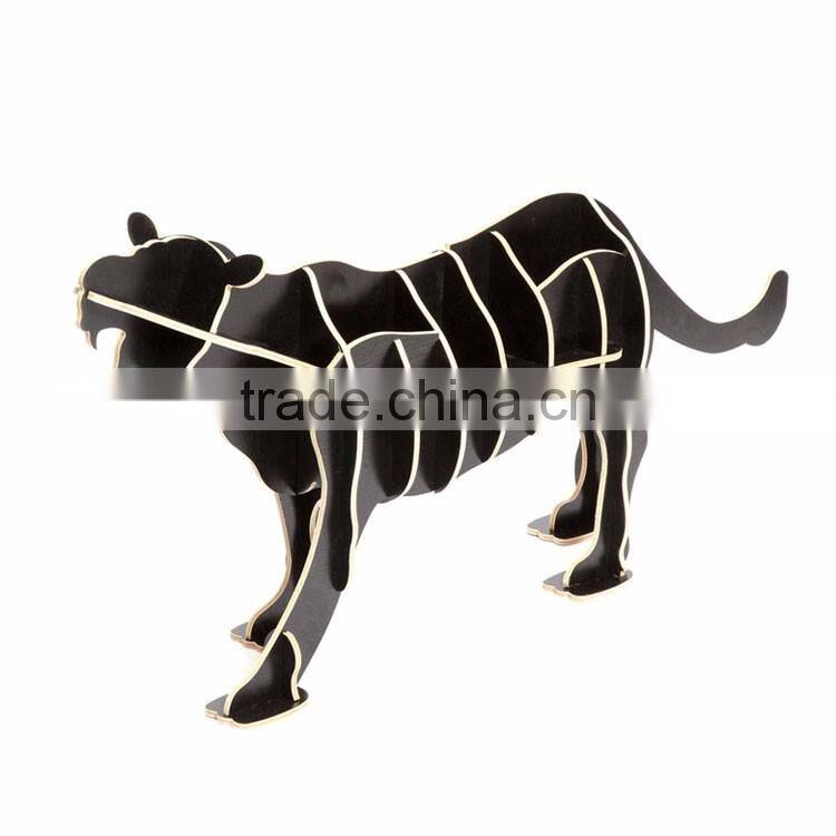 puzzle wood craft leopard table book shelves creative animal furniture