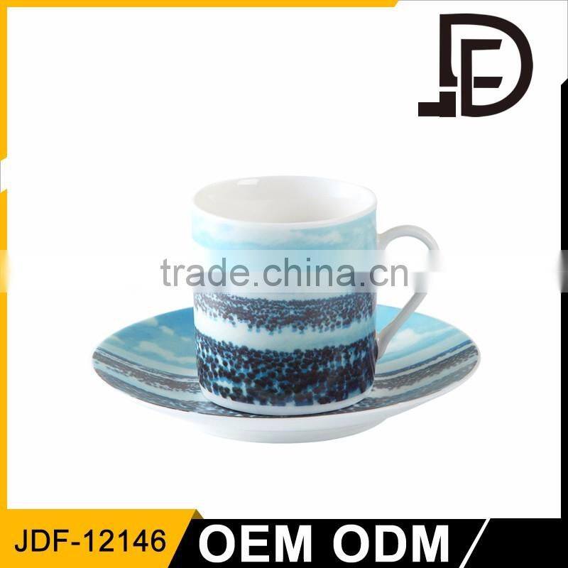 Arabic cup and saucer set porcelain cup set new bone china tea cup set