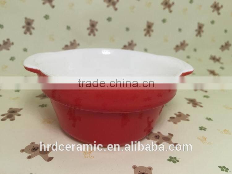 Red stock porcelain ceramic plates dishes for promotion