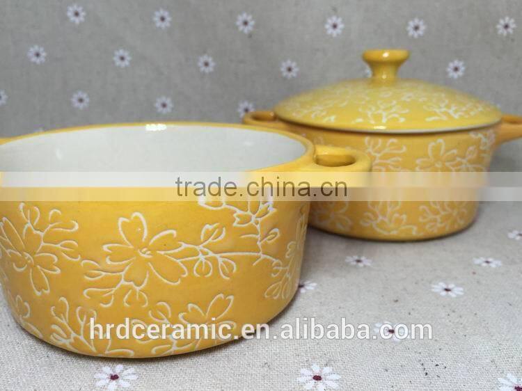The hot sale ceramic soup pot/restaurant cheap ceramic soup pot