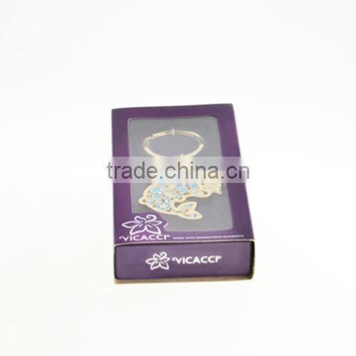 Promotional Item Gold Plated Butterfly Keychain with Swarovski Crystal