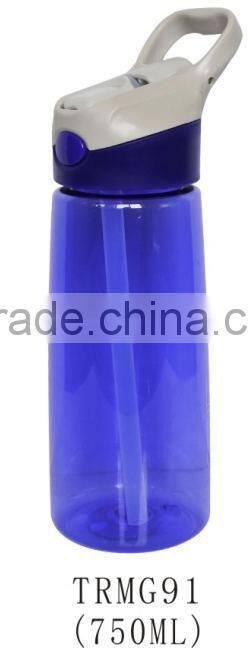 BPA free food safe plastic portable kids water bottle with straw