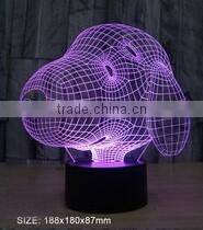 USB cable 3D desktop light dog shape optical illusion kids night light