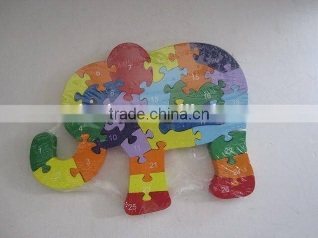 Elephant shaped wooden puzzle