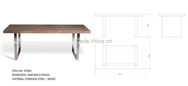 Outdoor dining table with Stainless Steel Base
