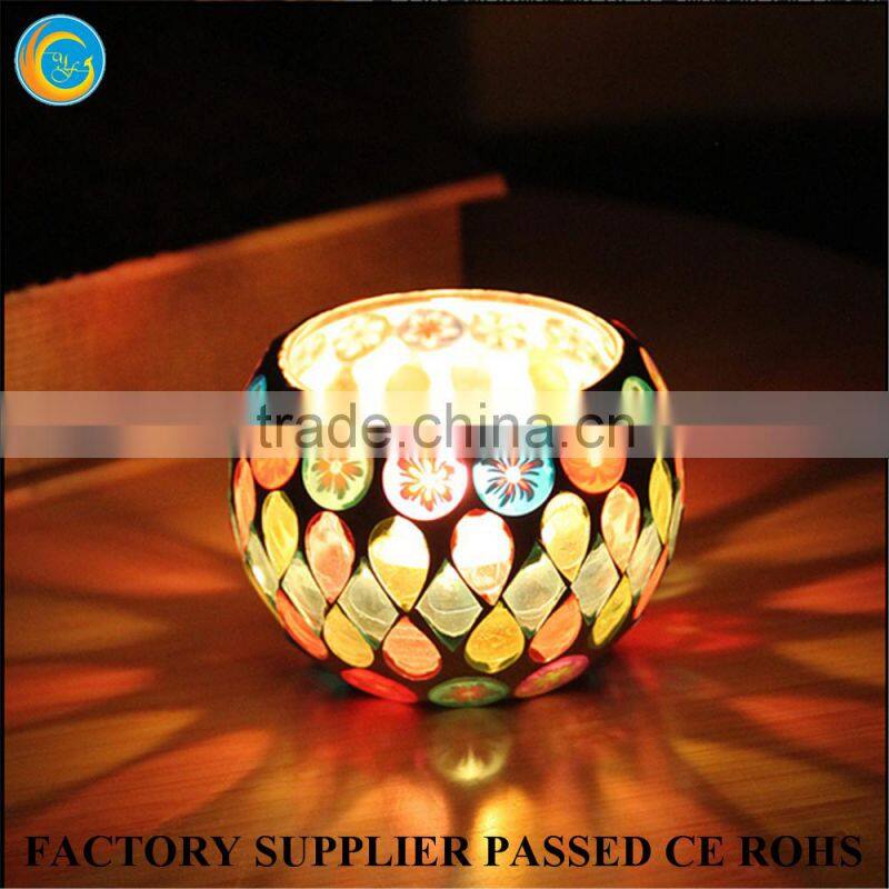 mosaic hurricane candle holder glass votive candle holders