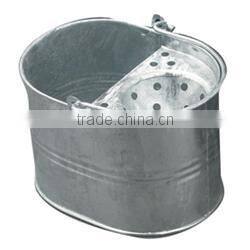 Vintage look Metal Mop Bucket Natural Metal Color