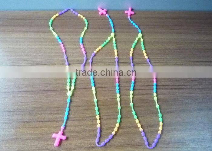 Pretty cross pendant multi-color silicone necklace