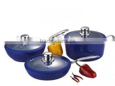 5pcs forged aluminum colorful nonstick coating kitchen utensil