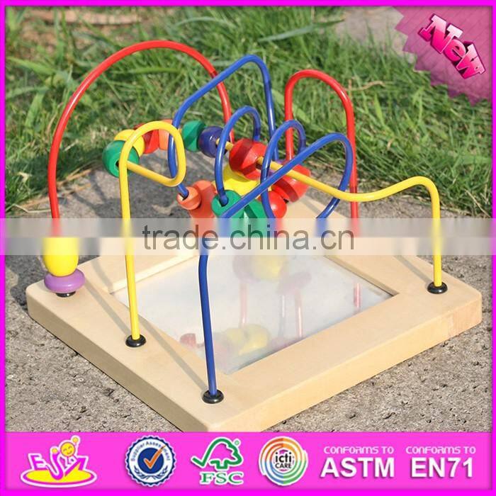 2017 new design educational kids play wooden toy bead maze W11B135