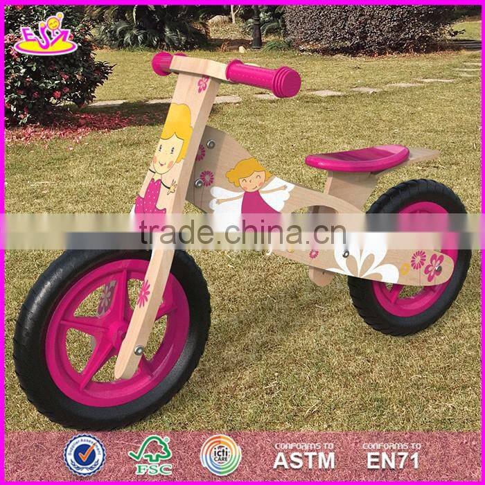 2017 Best original work kids ride on wooden balance no pedal bike for sale W16C174
