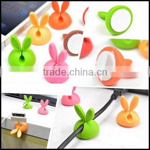 Rabbits Cable Drop Clip Desk Tidy Organiser Wire Cord Lead USB Charger Holder,custom plastic cable holder clips manfuacturer