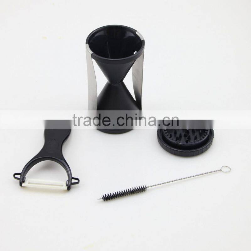 Stainless Steel Spiral Vegetable Slicer with Ceramic Peeler and Cleaning Brush Set
