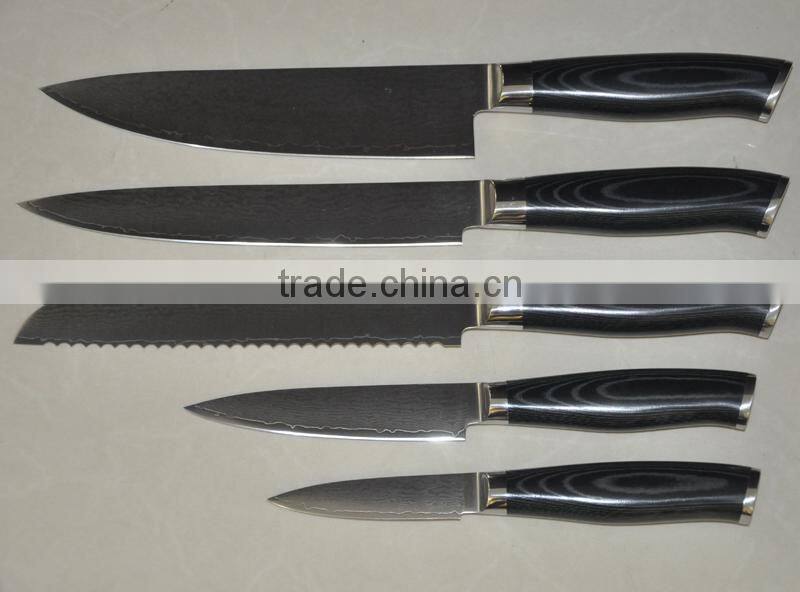 Japanese steel Damascus blade knife