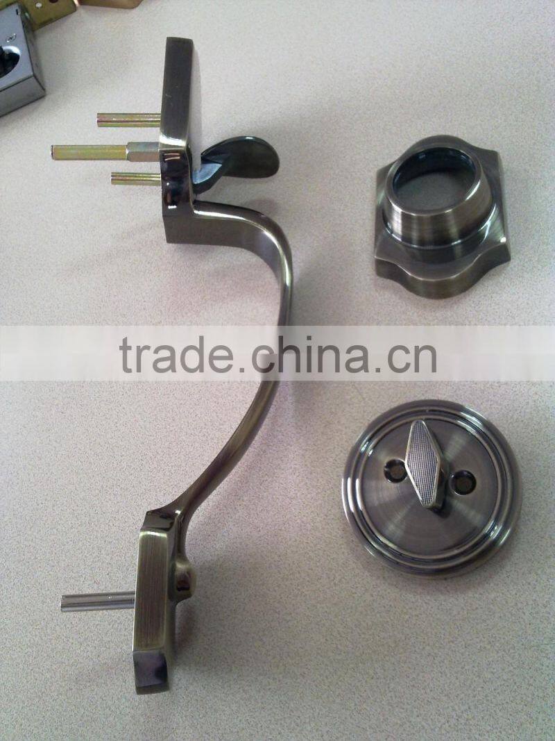 UL fire zinc alloy flower hotel American standard door lever handleset lock