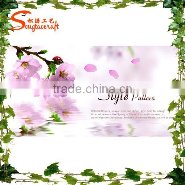 Simulation hot selling artificial cherry tree home decoration mini silk artificial cherry blossom tree